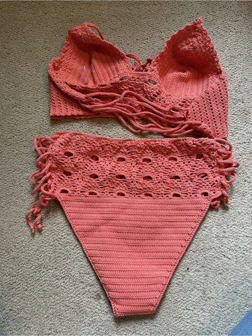 La Knitteria hand knit bikini set coral - Picture 4 of 4
